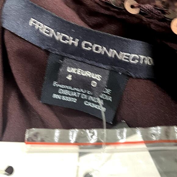 French Connection NWT Emille Sparkle Sequin Sheath Dress Bronze Brown, Size 0 - Picture 6 of 13